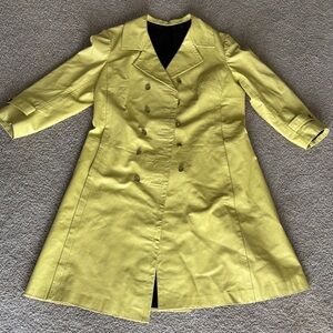 1960s custom made Elegant Yellow leather Double-Breasted Trench Coat Argentina
